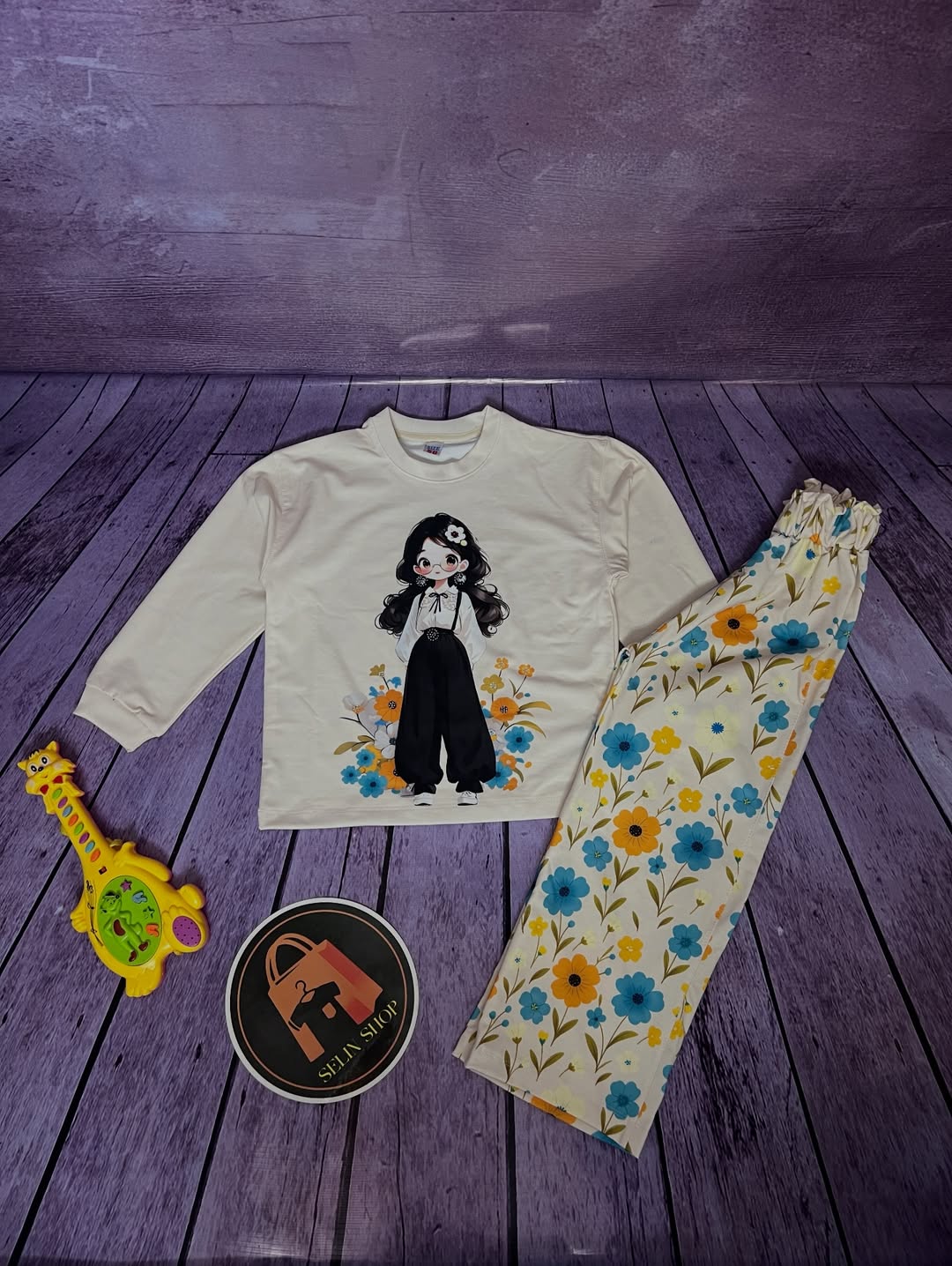 بلوز لش و شلوار بگ دختر گلزار سایز بزرگ