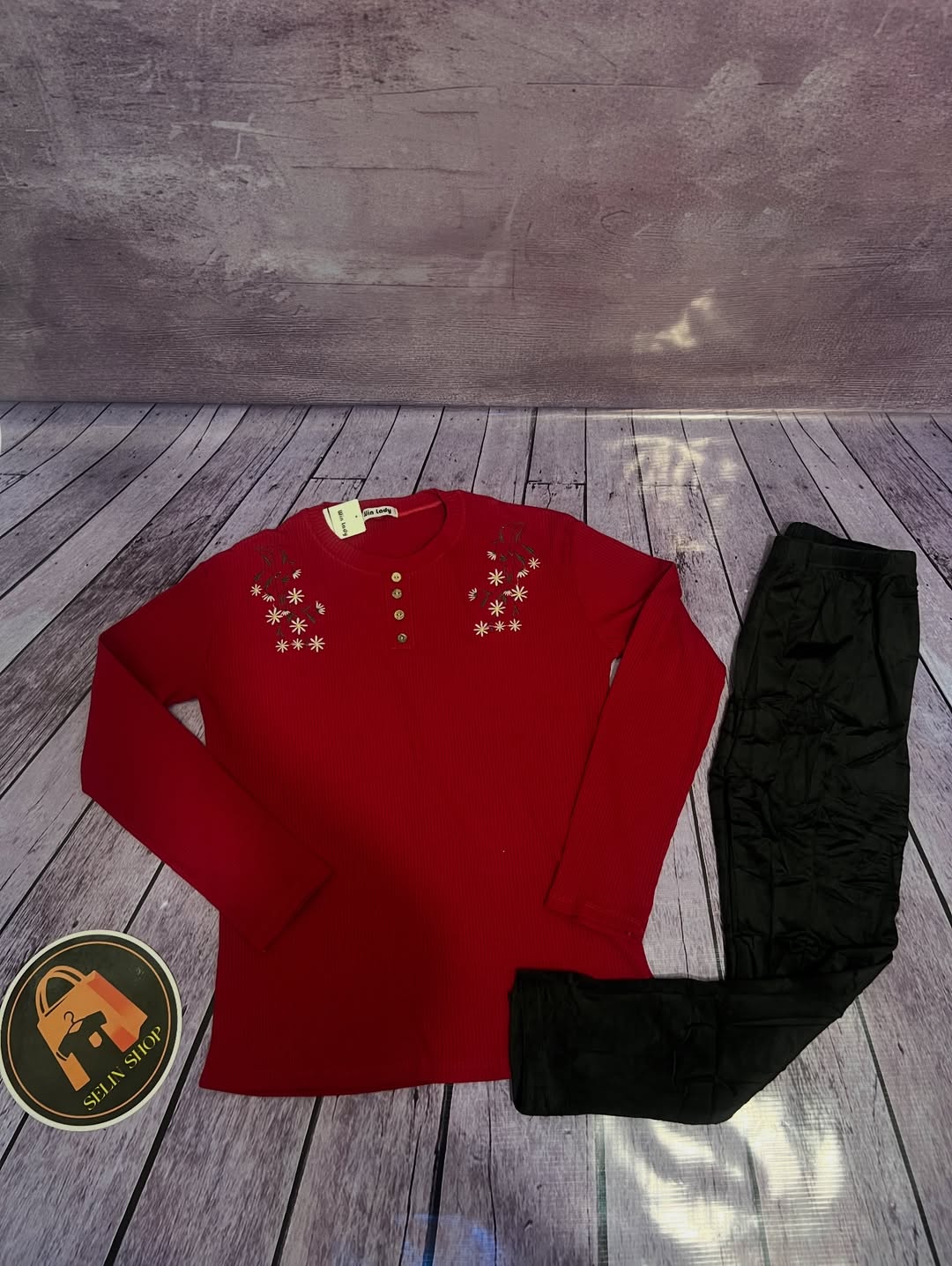 ست بلوز و شلوار کرکره ای پنبه و مخمل