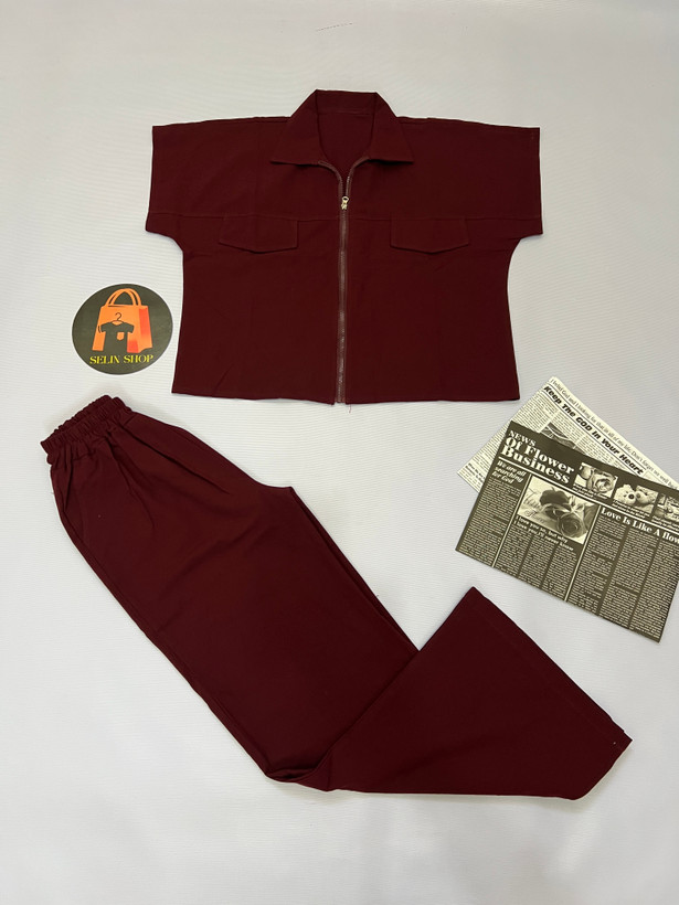 ست وست شلوار لنین قاپک دار